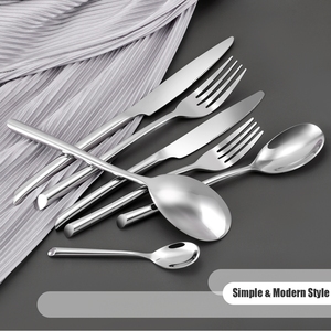 Juego de Cubiertos de Plata de Lujo para Bodas, Hoteles y Restaurantes, Juego de Cuchillo, Cuchara y Tenedor de Acero Inoxidable - Product Image 5