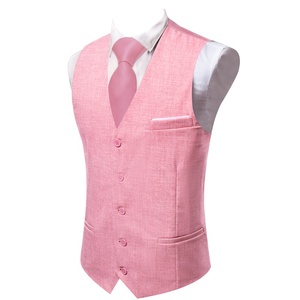 <span class=keywords><strong>Gilet</strong></span> de <span class=keywords><strong>costume</strong></span> boutonné à col en V, rose et uni, pour hommes, avec 5 boutons, coupe régulière, pour <span class=keywords><strong>costume</strong></span> ou smoking - Product Image 2