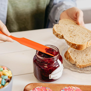 Nhà bếp bánh nướng công cụ trộn bột dài Spatula thực phẩm cấp bền bơ mứt ăn sáng Silicone <span class=keywords><strong>Scraper</strong></span> - Product Image 5