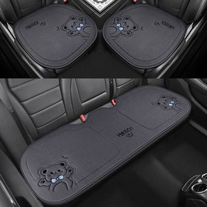 Coussin de siège de voiture universel en lin pour femmes avec fonction de refroidissement et de repos du cou quatre saisons modèle Passat housse de siège coussin arrière - Product Image 4