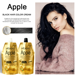 MOKERU Crema Colorante per Capelli Nera Intensa all'Estratto di Mela, Senza Ammoniaca, Tintura Rapida, Copertura 100% dei Capelli Grigi, 500ml*2 - Product Image 4