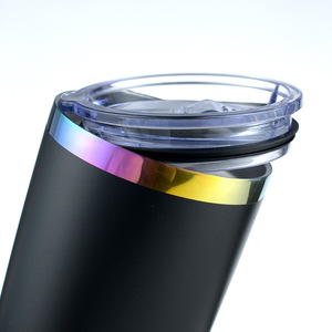 20oz double wall vacuum insulated stainless steel travel <b>coffee</b> tumbler with slide lid hand grip - Product Image 5