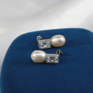 Pendientes Elegantes de Plata 925 con Perlas Naturales de Agua Dulce de 8mm, Diseño de Moda FEIRUN, Gran Venta 2021 - Product Image 4