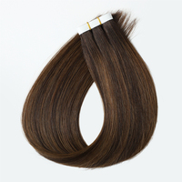 Extensions de cheveux à bandes invisibles en cheveux humains Remy russes de haute qualité, couleur balayage, double trame, cheveux vierges longs, vrais cheveux