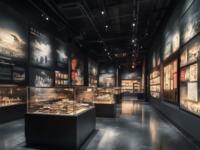 Lemari Pajangan Koleksi Museum GZowin Kaca Rendah Refleksi Pencahayaan LED Peredam Suara Kunci Keamanan Dimensi Dapat Disesuaikan