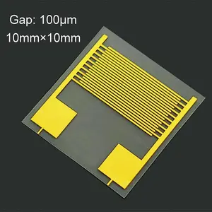 Electrodo interdigital flexible de 100 um, electrodo de dedo alternativo de polietilenglicol PET dorado para circuito de membrana IDT