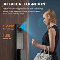 Tarjeta de bloqueo de puerta Cerraduras inteligentes electrónicas digitales Reconocimiento facial de huellas dactilares Cerradura de cámara de puerta inteligente para puertas de madera