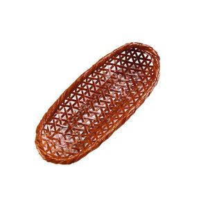 Bandeja de servir tejida de bambú, forma ovalada, accesorio para ceremonia del té, cesta de almacenamiento para pan, estilo Zen - Product Image 5