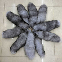 Porte-clés queue de renard 38cm 40cm 45cm grande taille queue de renard argenté couleur naturelle queue de fourrure de renard moelleux vente en gros