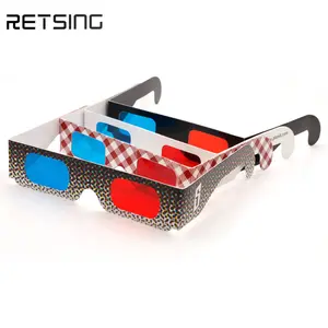 Promotional Paper Anaglyph 3d Red Blue Glasses Custom Design Red Cyan 3D Glasses