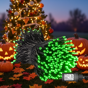 Guirnalda de Luces LED Verdes de 200 Luces, 66 Pies, Impermeables, para Interiores y Exteriores, Decoración Navideña y de Halloween, con Control de Botón - Product Image 2