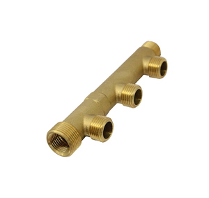 2/3/4 ways heating flow water meter tube pipe fittings connector brass copper industrial manifold