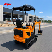 Mini-excavatrice hydraulique neuve avec moteur Kubota EPA EURO 5, excavatrice de 1 tonne avec cabine d'excavatrice