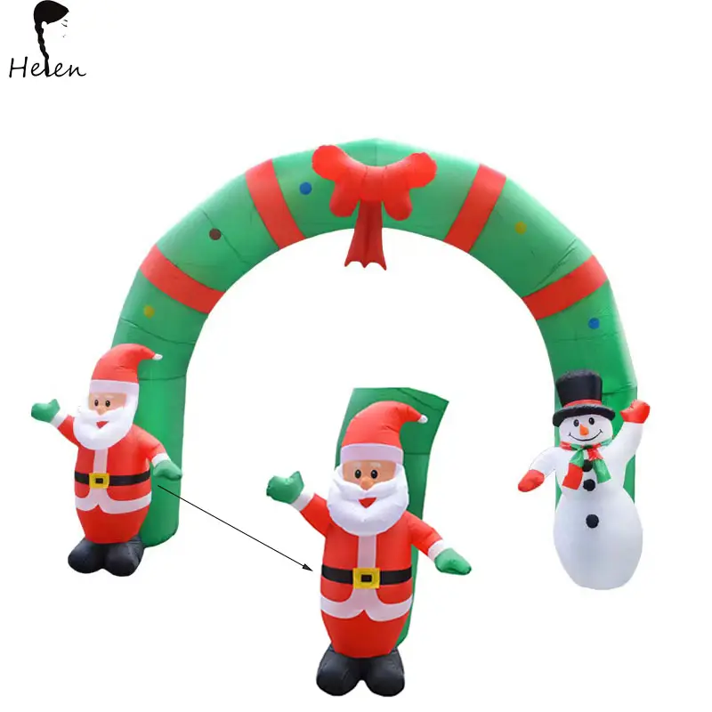 हेलेन Inflatable क्रिसमस की सजावट उज्ज्वल एलईडी क्रिसमस रोशनी के साथ Inflatable क्रिसमस कट्टर Inflatables सांता क्लॉस