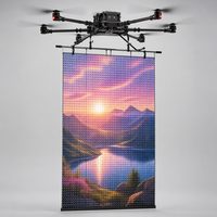 Écran publicitaire aérien flexible en maille LED transparente pour drones, idéal pour événements et concerts