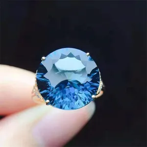 SGARIT wholesale jewelry natural topaz rings wedding party jewelry 18k rose gold 9.35ct natural topaz rings for girls
