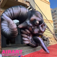 Tête de crâne de monstre taureau gonflable personnalisée effrayante pour la décoration de portail d'Halloween, ballon monstre gonflable