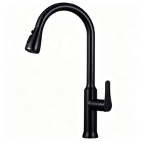 Robinet de cuisine avec bec flexible et bec col de cygne à arc élevé, mitigeur monocommande chaud/froid pour hôtels