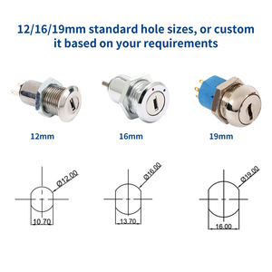 JIEKAI Promotion : Interrupteur à clé électrique 12/16/19 mm, durable, pour alarme incendie, avec verrouillage marche/arrêt - Product Image 2