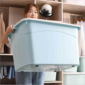 Wholesale Cheap Price Big Plastic PP clothing Storage Box Bins Quilt Storage Toys Containers storage boxes for home with Lid