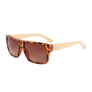 Lunettes en bambou lunettes de soleil en plastique à la mode lunettes de soleil personnalisées hommes femmes bambou protection UV400 lunettes de soleil