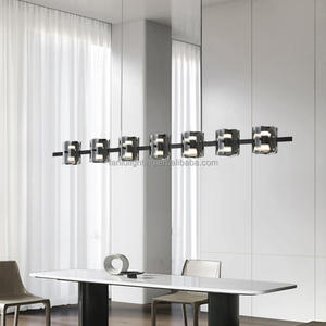 <span class=keywords><strong>Suspension</strong></span> de Salon de Luxe Italien Nouveau Postmoderne Bar Designer Tout <span class=keywords><strong>Cuivre</strong></span> Fumée Gris Or Lustre en Verre Long - Product Image 6