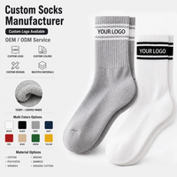 Chaussettes de sport en coton renforcé avec logo, douces, athlétiques, unisexes, design antidérapant, chaussettes décontractées de luxe personnalisées