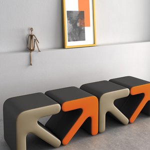 Modern Upholstered Stool Ottoman <b>Cushioned</b> Seat Floor <b>Bench</b> Custom Color for Living Room Bedroom Hotel - Product Image 1