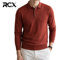 Pull en tricot épais RCX de haute qualité, col rond simple, marron, pour homme, hiver
