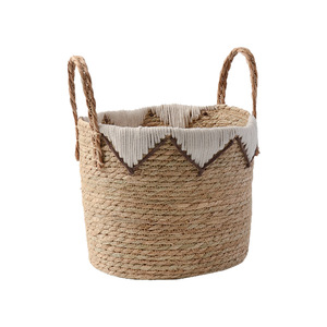 <span class=keywords><strong>Panier</strong></span> de rangement artisanal en rotin naturel de style pastoral pour collations, articles divers et jouets - Product Image 5