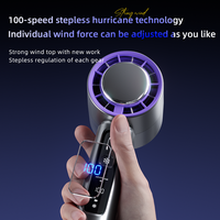 Nouveau ventilateur turbo sans pales, portable, rechargeable, manuel, avec affichage personnalisé, batterie USB, 100 vitesses