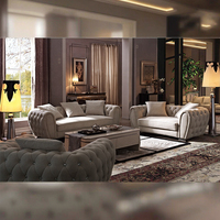 Juego de Sofás de Terciopelo de Lujo Moderno para Sala de Estar Muebles Capitonados de Moda con Relleno de Esponja para Apartamento o Centro Comercial