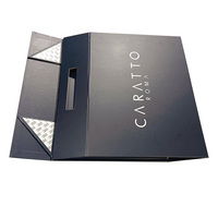 Boîtes cadeaux pliables rectangulaires rigides en carton noir brillant sur mesure avec aimant pour coffret cadeau