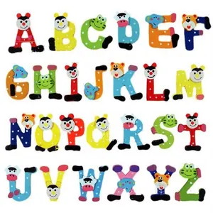 Unisex Kids Educational Learning Toy Wood Letters Alphabet Fridge Magnet 26pcs fridge magnetss Set for kids Baby Kid