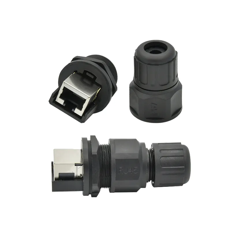 الجملة rj45 إيثرنت للماء ip67 OEM rj45 لوحة جبل موصلات محولات الذكور الإناث موصل مقاوم للمياه rj45