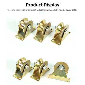 Roue à rainure en V avec support, roulement à double rouleaux pour portail coulissant robuste, plaque de base en acier, certifiée CE, OEM disponible - Product Image 4