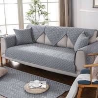 Rutsch fester einfarbiger Sofa-Schon bezug Volle Abdeckung für wasch bares Polyester-Baumwoll gewebe mit 3 Sitzplätzen
