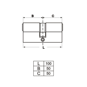 Cylindre de serrure de porte en laiton chromé brillant à double ouverture Wellone de l'usine de Zhongshan, 100 mm, grade 2 <span class=keywords><strong>ANSI</strong></span>, 5 points de verrouillage - Product Image 5