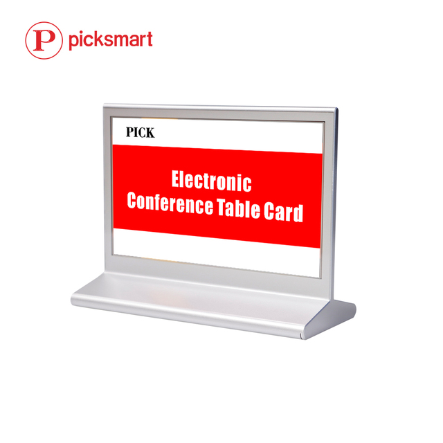 Picksmart E Ink Screen 7.5 Inch ABS Plastic Electronic Desk Nameplate Mounted Double-Sided Display Sign