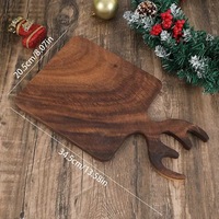 Planche à fromage rustique en bois d'acacia naturel en forme de renne pour la décoration de table de Noël et comme cadeau