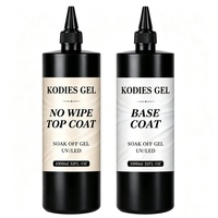 KODIES GEL 1000ml Super Brillant Écologique Non Toxique Vernis Gel UV Soak-Off Base et Top Coat Sans HEMA Sans TPO Fournitures pour Salons de Manucure