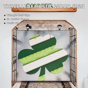 Three Leaf Rustic <b>Wooden</b> Art <b>Sign</b> Wall Decoration Hanging Decoration <b>for</b> Front Door and Wall <b>Home</b> Decor St. Patrick's Day - Product Image 2