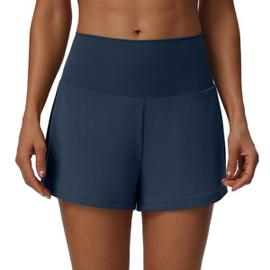 High Elastic Waist Solid Hidden Pocket Seamless 180g Yoga <b>Shorts</b> Women Quick Dry Breathable Stretch Tennis Running Workout - Product Image 6
