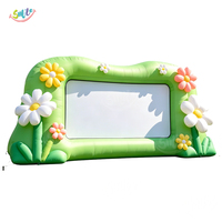 Écran de projection gonflable pour l'extérieur avec décoration florale pour fête, jardin, mariage, cinéma en plein air