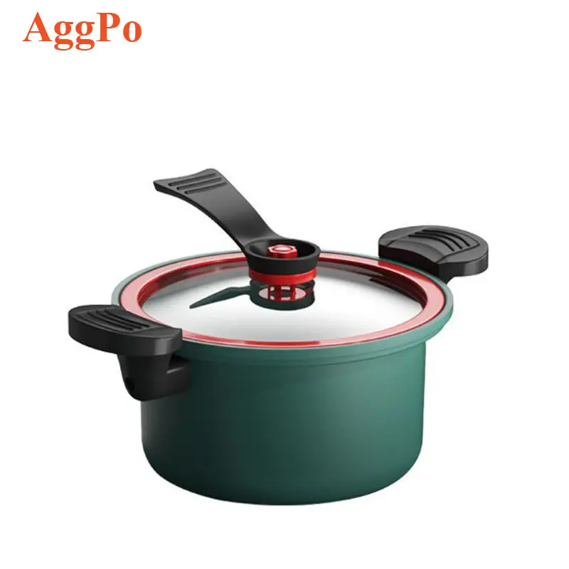 Nonstick Stock Pot with Lid Induction/ Gas/ Stovetops Compatible for Family Meals Micropressure Thermal Cooker for Home Kitchen