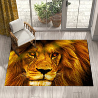 Tapis Lion Noir de Designer Tapis de Sol à Imprimé Animal Taille Personnalisée Tapis de Luxe de Salon Personnalisé Tapis Moderne de Designer