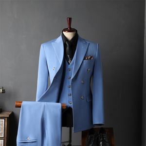 <span class=keywords><strong>Costume</strong></span> <span class=keywords><strong>Italien</strong></span> pour Hommes Élégant de Mariage, Complet Homme Haut de Gamme Croisé Trois Pièces pour Cérémonie - Product Image 5