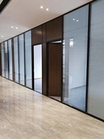 Modern Solid Wood Accordion Sliding Partition Door Thermal Insulation Finished Surface for Office/Conference Rooms Modern Design