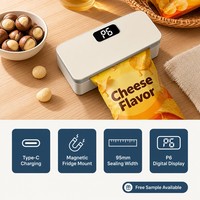 Scelleuse alimentaire portable rechargeable, mini scelleuse de sacs Type-C magnétique semi-automatique à chaleur pour la conservation des aliments à la maison et en cuisine