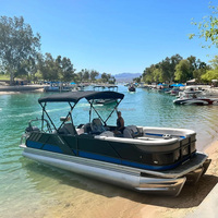 Bateau ponton en aluminium Allhouse Offshore Pro de 29 pieds avec plateforme d'accès robuste pour plongée et chargement de matériel